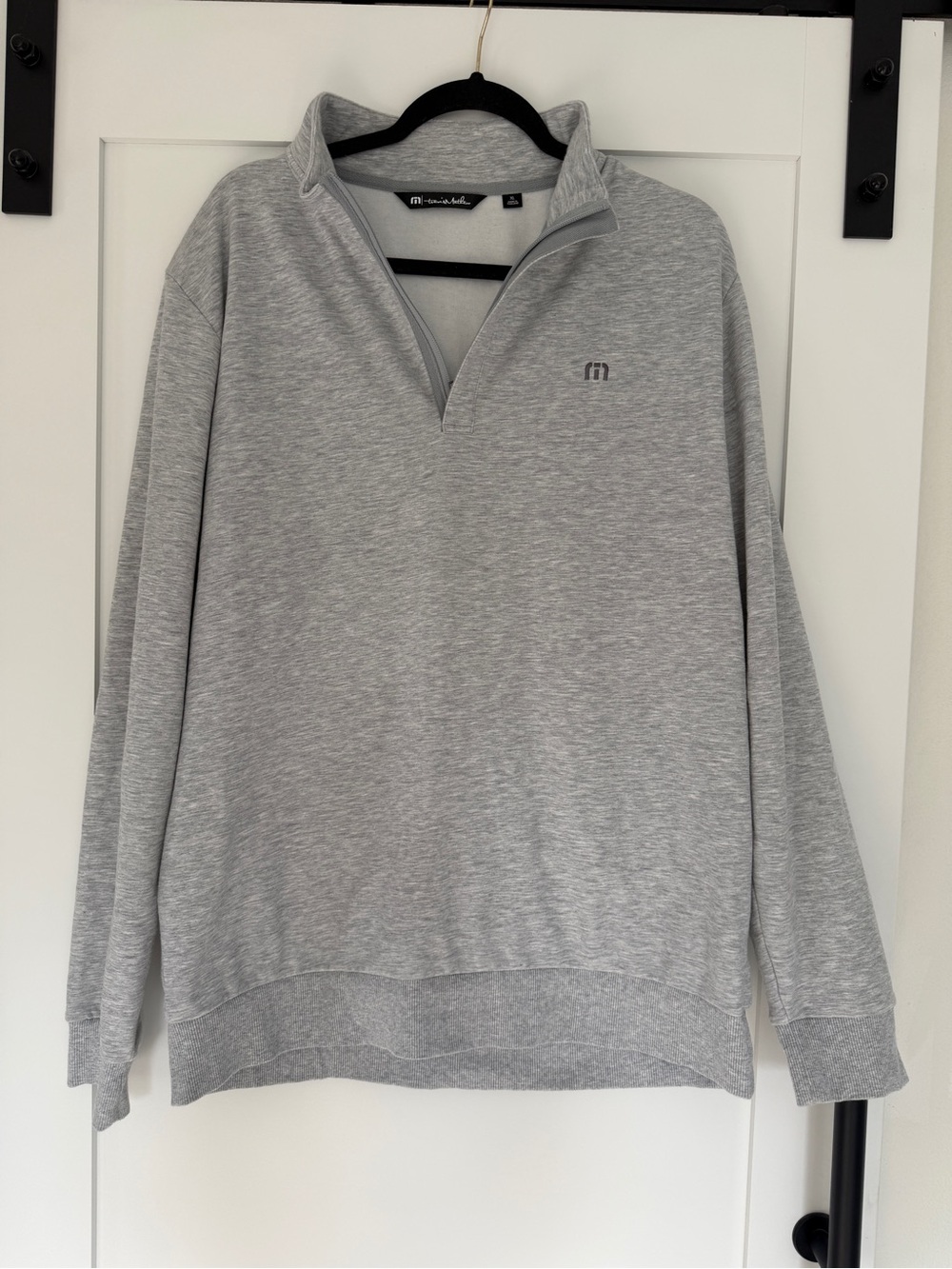 Travis Mathew Light Gray Quarter-Zip Pullover